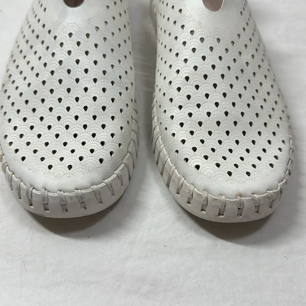 Ilse Jacobsen Tulip 139 Perforated Microfiber Slip Ons, EU 41